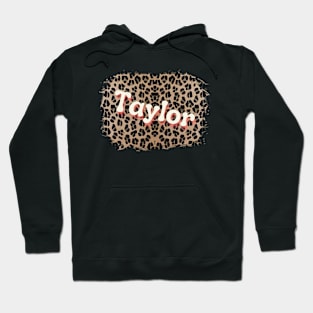 Taylor Name on Leopard Hoodie